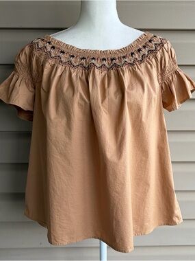 •OLD NAVY• NWT Smocked Off-the-Shoulder Flutter-Sleeve Top - Size Large